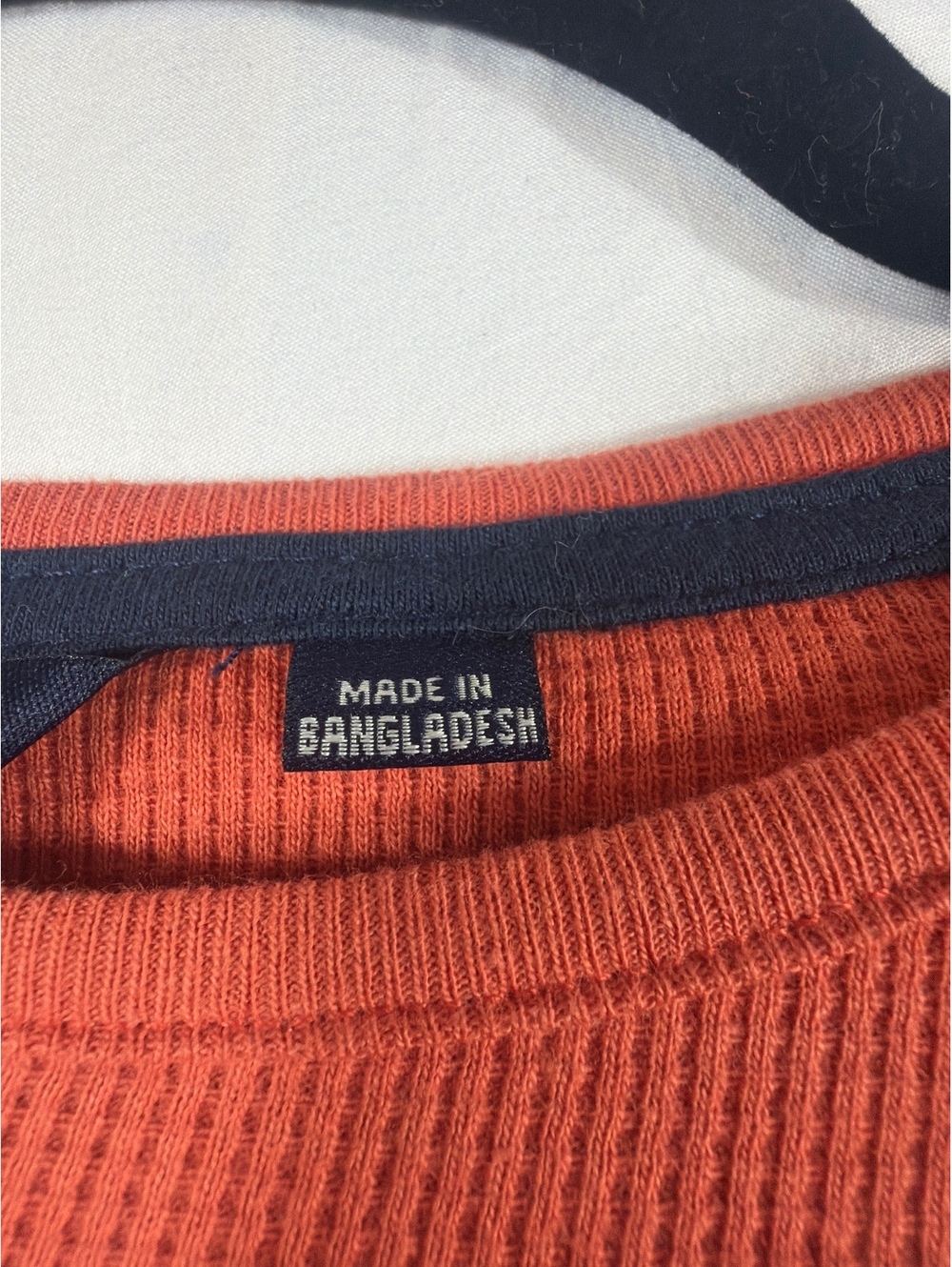 Ben Sherman kids Orange Waffle Knit Long Sleeve Shirt Size 6 - Picture 4 of 7